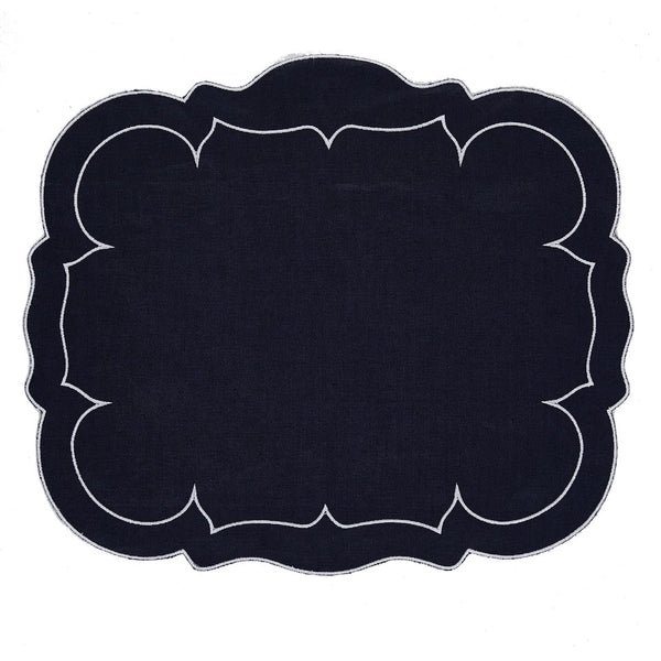 Linho Scalloped Rectangular Mat S/2