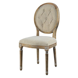 Meg Tufted Side Chair - French Linen