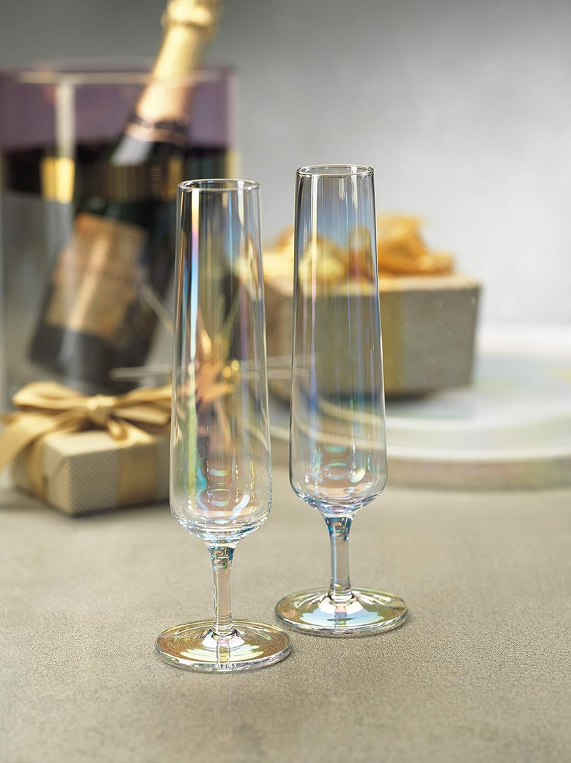 Festive Iridescent Champagne Flute