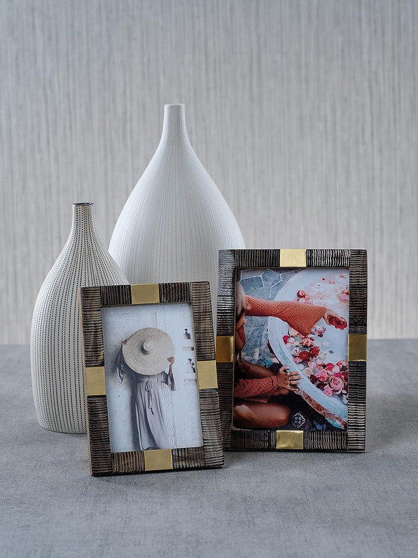 Lagos Horn and Brass Photo Frame