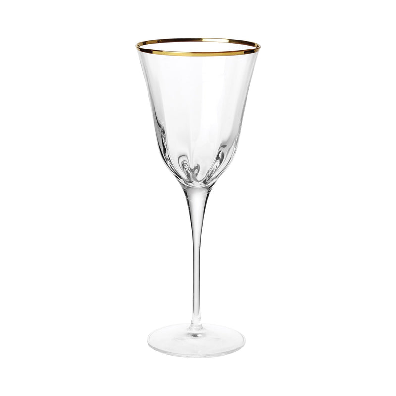 optical gold wine glass