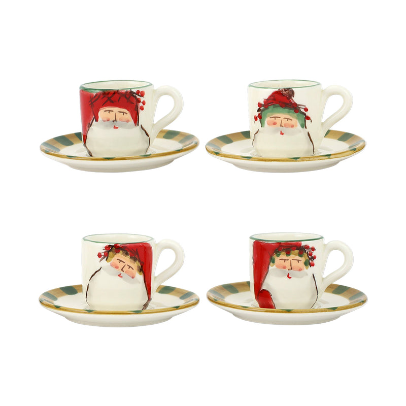 Old St. Nick Espresso cup and saucers - set of 4