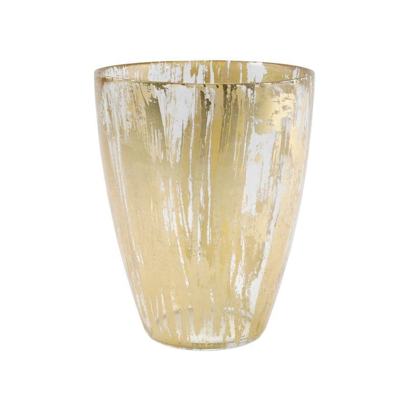 Rufalo Glass gold brushstroke vase