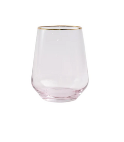 Vietri pink Stemless Wine Glass