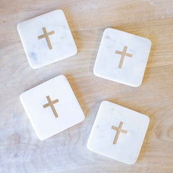 Marble Cross Coasters set/4