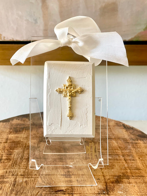 Rectangle Crucifix Intaglio Acrylic Ornament